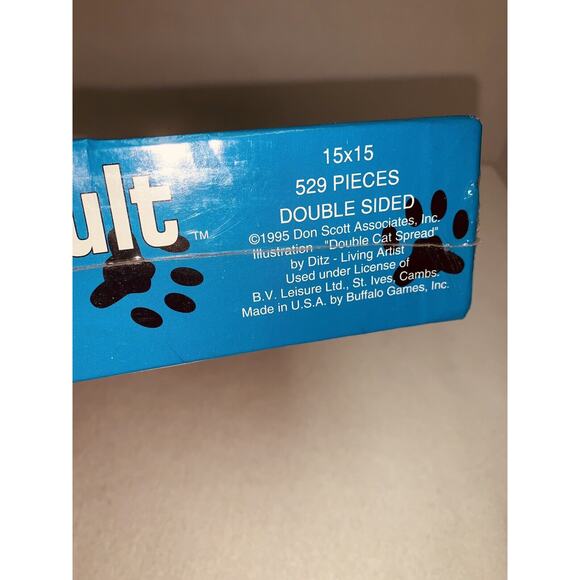 Vtg Cats Worlds Most Difficult Jigsaw Puzzle Double Sided 529 Pieces 1995 Sealed - Picture 4 of 9